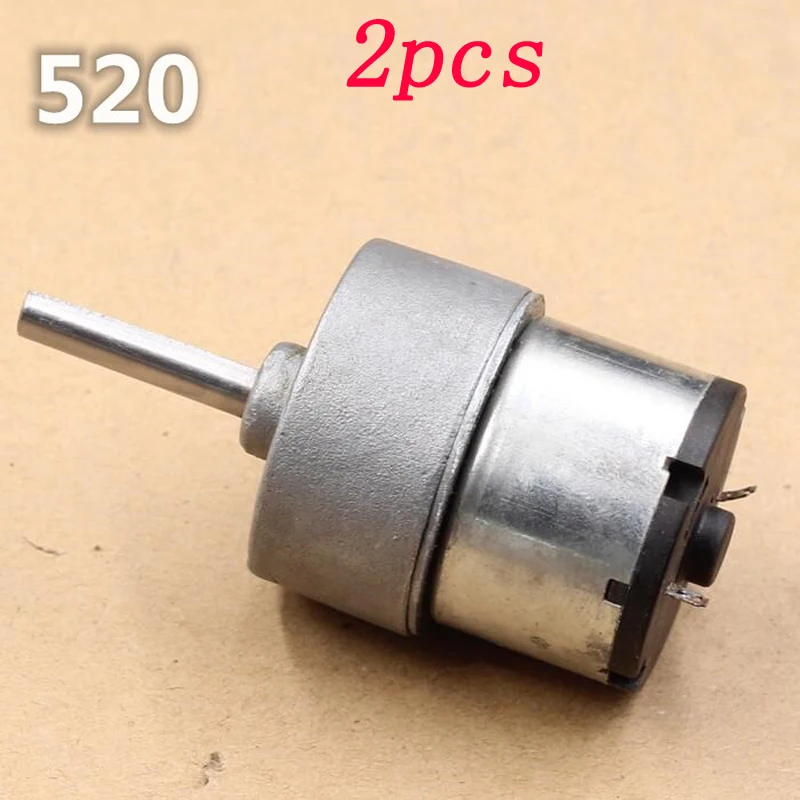 

2pcs JGB37-520 DC 6V-24V Gearmotor w/ D-shaped Shaft Full Metal Gears for DIY RC Assembly 24V 240RPM Geared Motor Shaft Dia 6mm