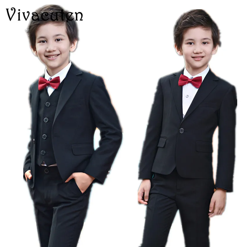 

Boys Black Suits Set For Weddings Kids Prom Suits Blazer Clothes for Boys Children Clothing Sets Boy Tuexdo Boys Dresses F095
