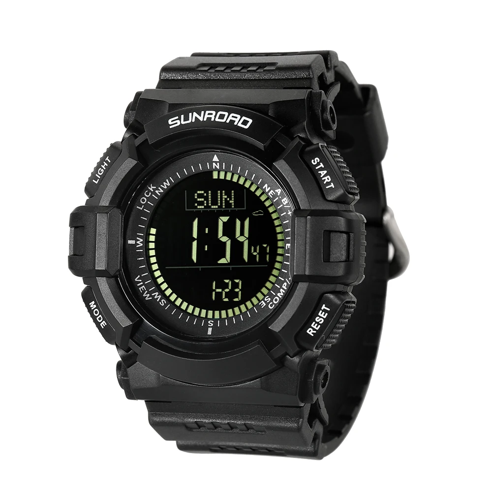 

Large Dial Digital Sport Watch Pedometer 5ATM Waterproof Outdoor Watch Barometer Altimeter Thermometer Time Calories Burned