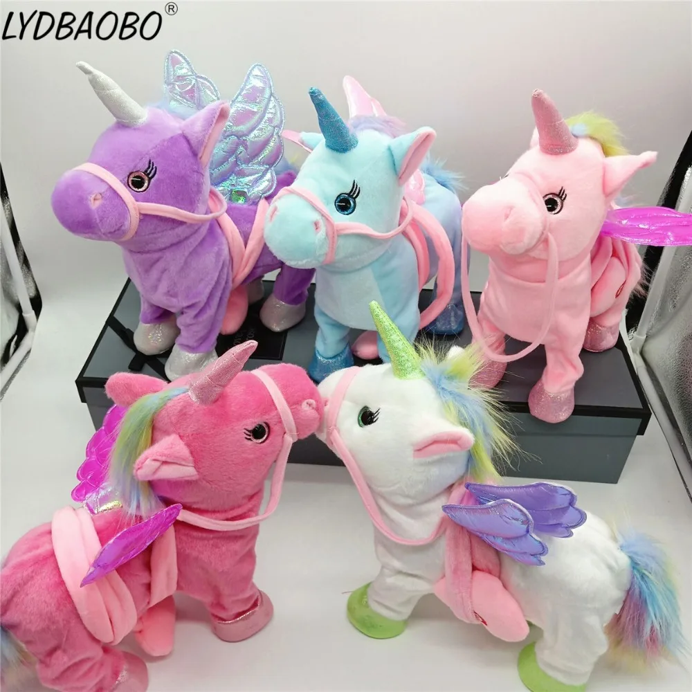 35cm Creative Electric Walking&Singing Music Unicorn Plush Toy Stuffed Soft Animal Toys Unicorn