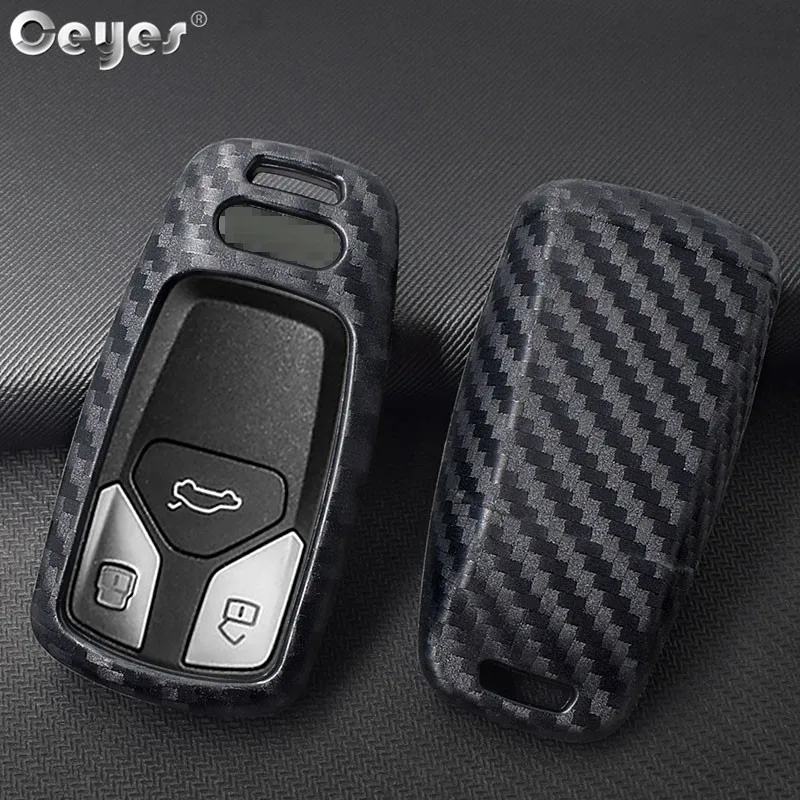 Ceyes-coque de Protection pour Audi A4 | Nouveau style de voiture, Fiber de carbone, pour Audi A4 A4L A5 A6L QT S5 S7 Q7 TTS, accessoires pour clés de Protection