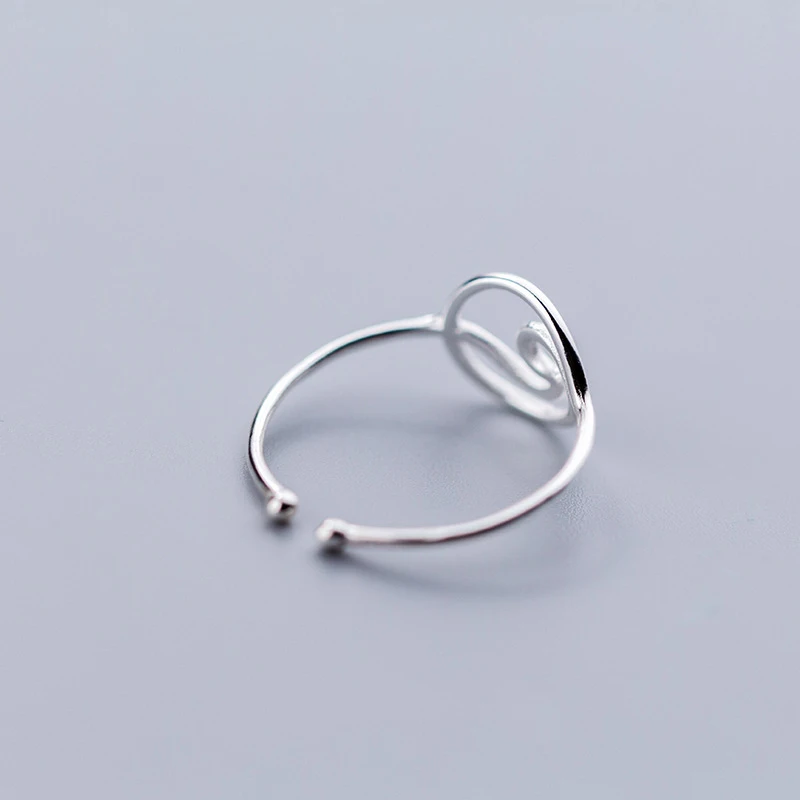 INZATT, настоящее 925 пробы, серебряное, минималистичное, геометрическое, полое, волнистое, кольцо для открытия, для элегантных женщин, вечерние, модное, хорошее ювелирное изделие
