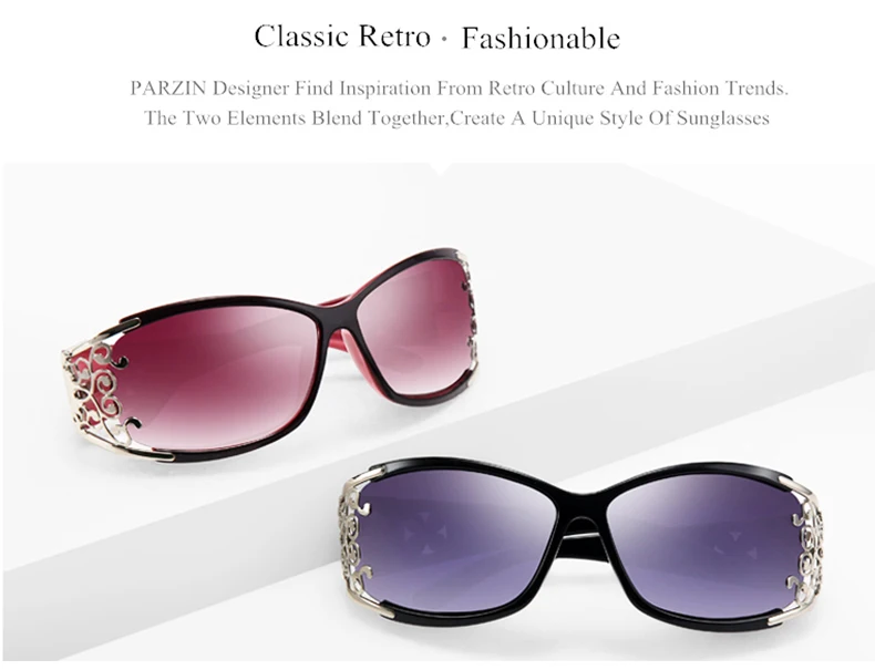 PARZIN, роскошные брендовые Винтажные Солнцезащитные очки для женщин, поляризационные женские солнцезащитные очки для женщин, полые кружевные женские очки для вождения