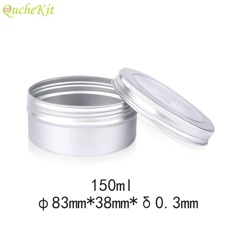 10PCS Tin Jars With Transparent Window Aluminum Tin Box DIY Cream Cake Box Makeup Organizer For Lip Balm Mini Tea Box Cans 150ml