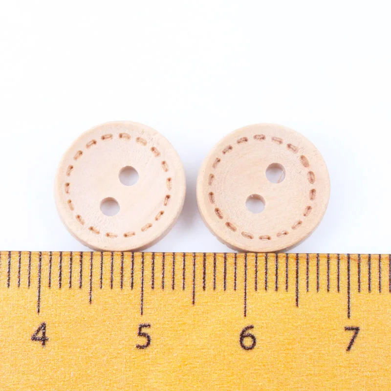 Handcrafted Round Wooden Buttons for DIY Crafting and Sewing - Set of 30 (12mm)
