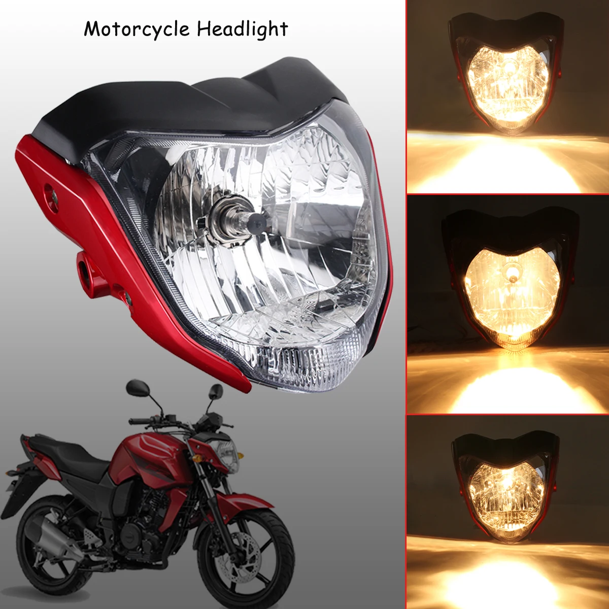 

1Pcs for Yamaha FZ16 YS150 FZER150 Motorcycle Headlight Assembly Head lamp Light House Red
