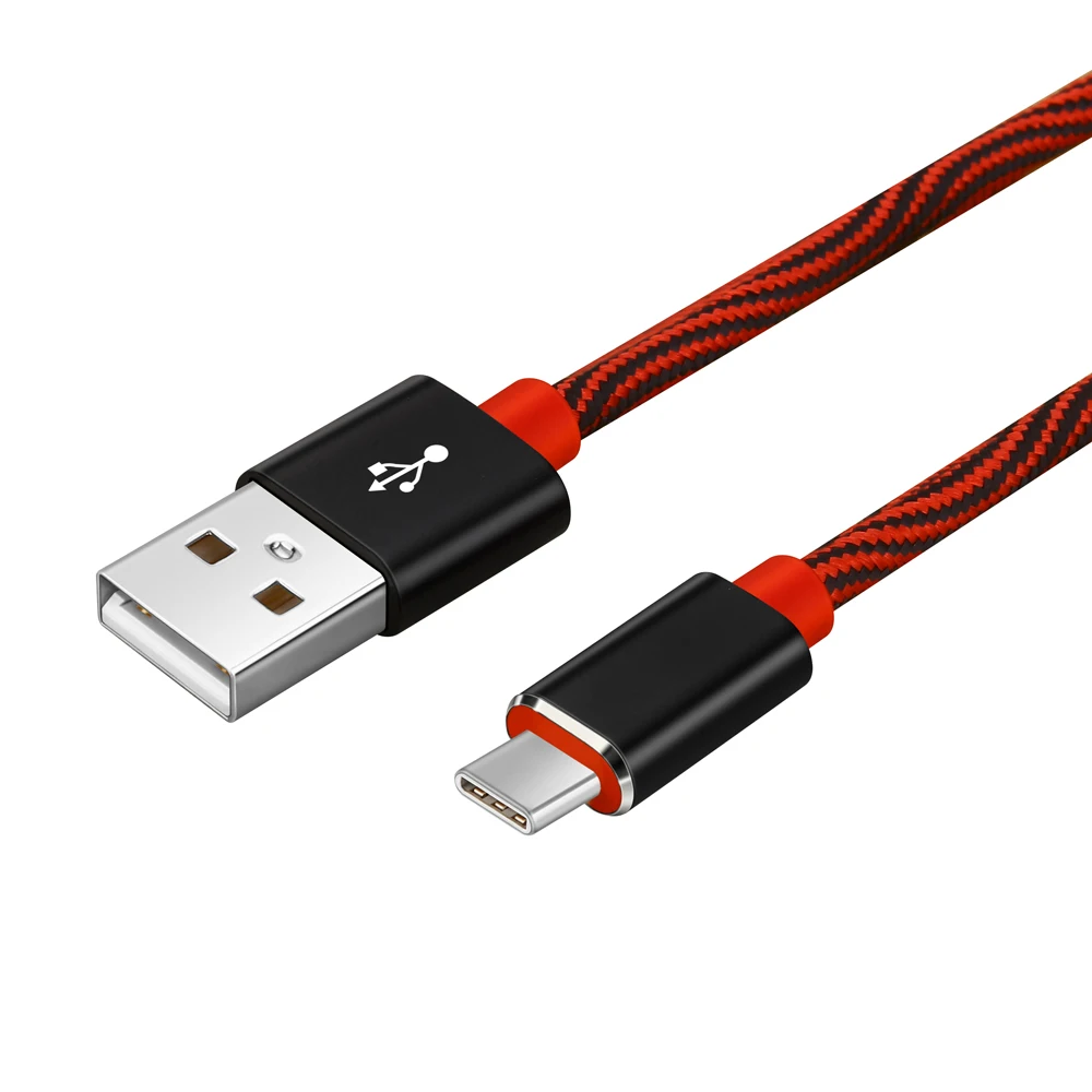 Lungfish USB C кабель зарядное устройство для телефона, MACBOOK быстрое зарядное устройство type-C кабель 1 м 2 м 3 м для нового Macbook и других устройств с USB C - Цвет: Red-Black