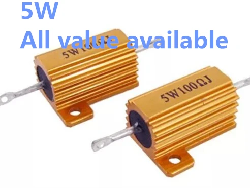 

1PCS 5W 0.1R 0.22R 0.33R 0.5R 1R 1.2R aluminum Power Metal Shell Case Wirewound Resistor 0.1 0.22 0.33 0.5 1 1.2 ohm 5W 5%