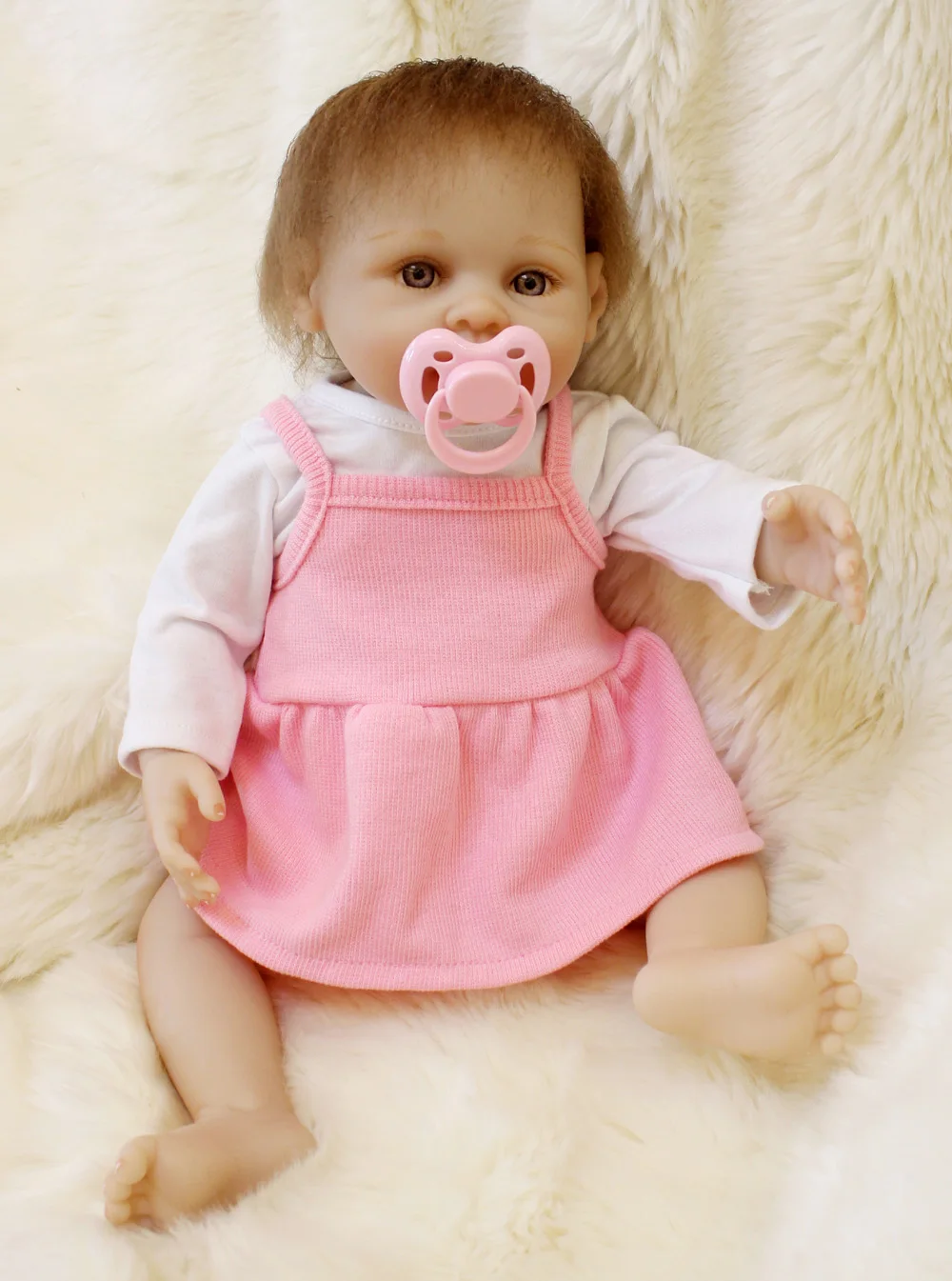 

Full silicone doll reborn toys for child gift bebe 18" reborn menina de silicone menina bonecas brinquedos