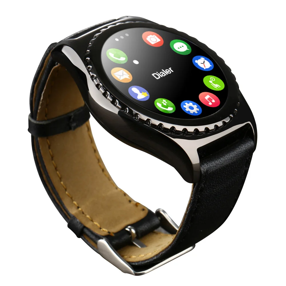  Bluetooth Смарт-Часы для Android IOS MT6261A Натуральная Кожа Группа Шагомер Sleep Monitor Сидячий Напоминание Монитор Сердечного ритма 