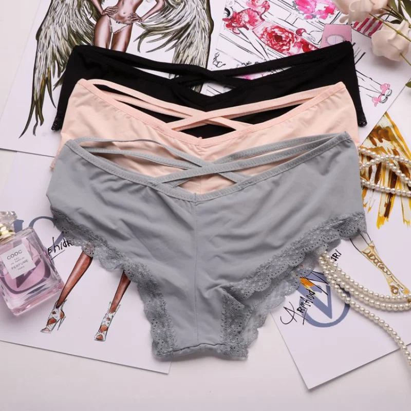 SP&CITY Bandage Design Soft Silk Seamless Panties Women Sexy Hollow Out Underwear Female Crotch Cotton Briefs Lingerie String