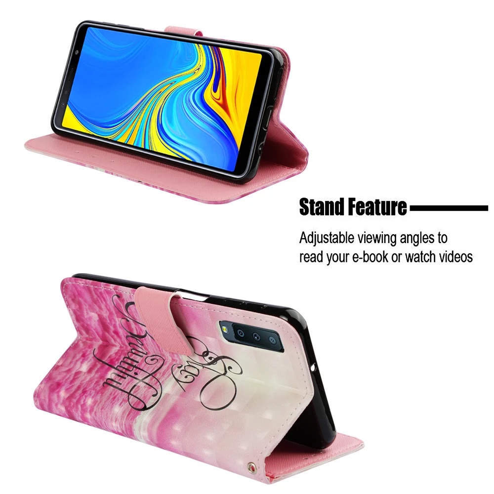 Флип чехол для телефона Samsung Galaxy A7 2018 кошелек из искусственной кожи SM A750FN/DS A750X A750F