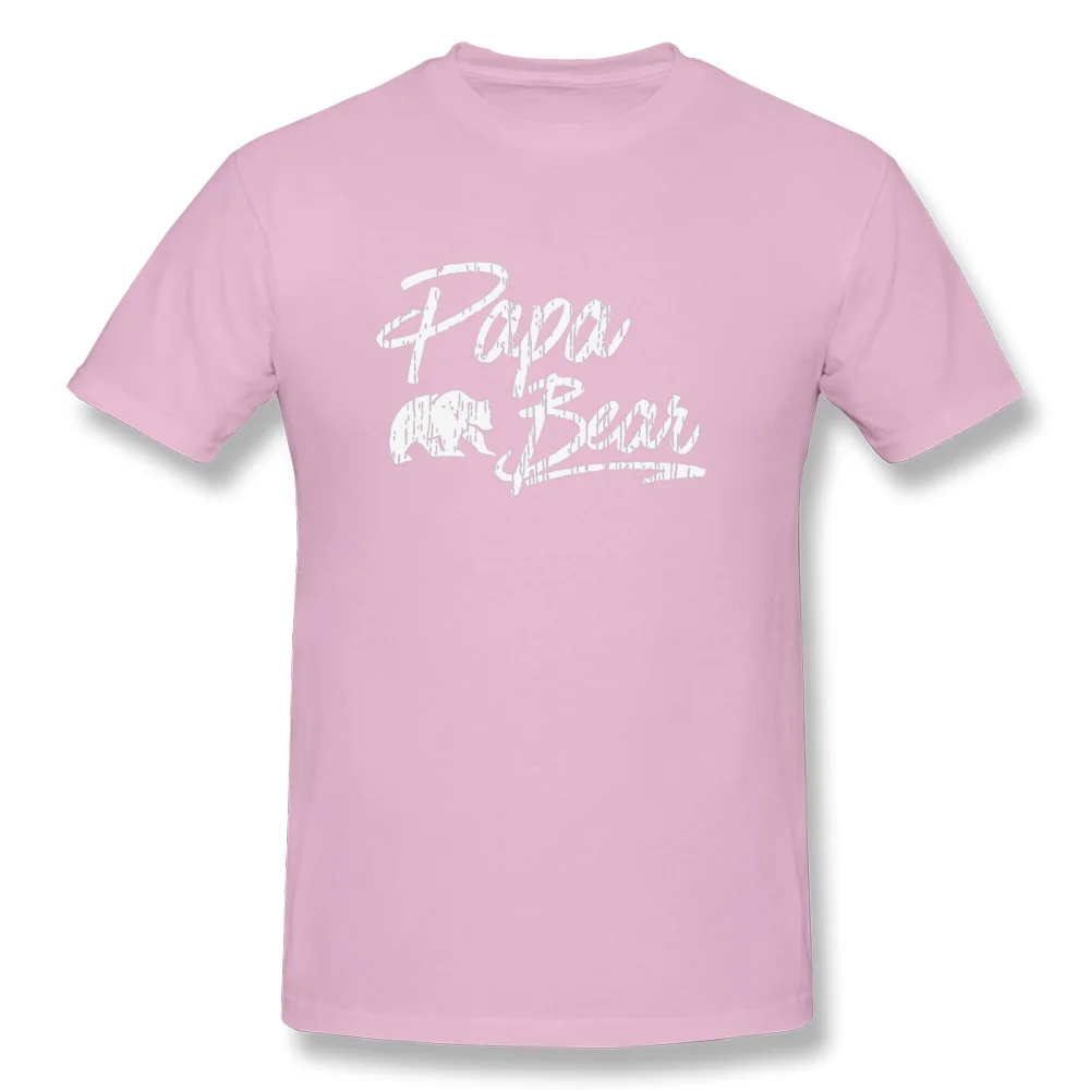 Papa Bear Shirt 13338 Cotton Tops Shirts for Men Slim Fit T-shirts Custom 2018 Newest O-Neck Tops Shirt Short Sleeve Papa Bear Shirt 13338 pink