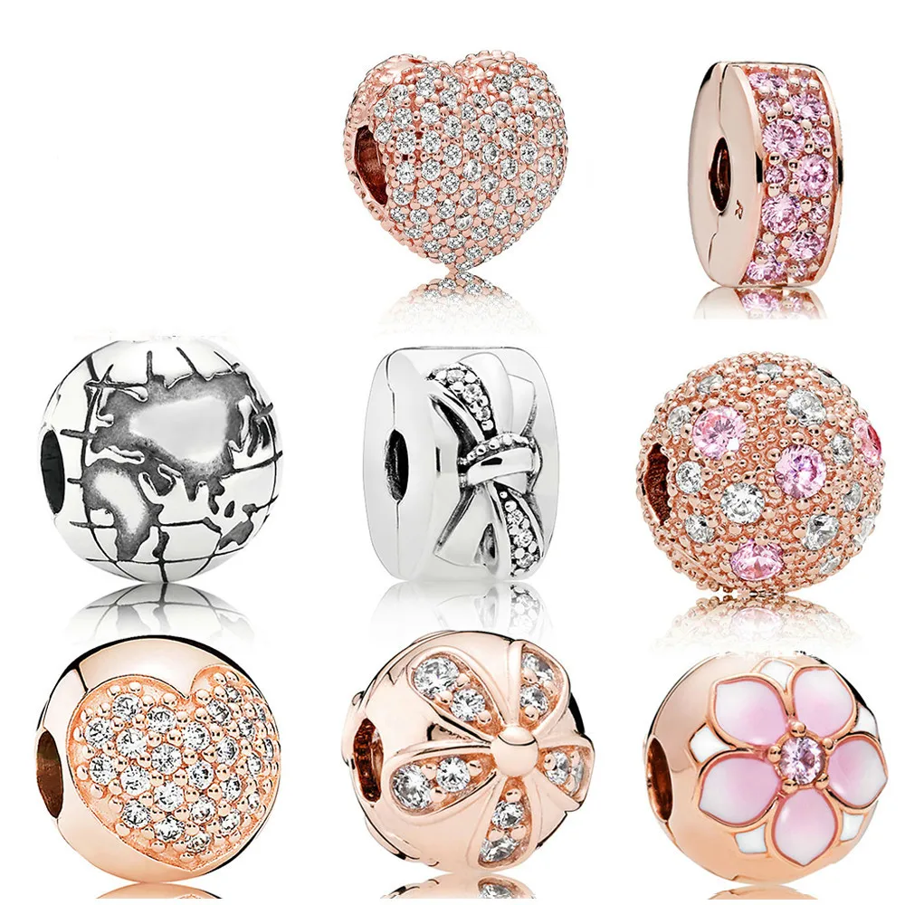 

Kaliyah 100% 925 Sterling Silver 1:1 Charm Beads Rose Heart Beans Beautiful Cops Open My Brilling Heart