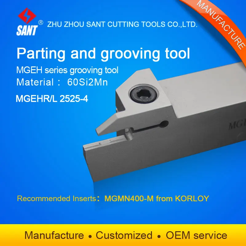 

CNC lathe parting and grooving tool holder cut off tools MGEHL2525-4/MGEHR2525-4 with slotting inserts MGMN400-M from Zhuzhou