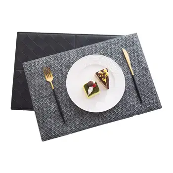 

Set of 2 Home Dining Table Placemat Non-Skid Washable Kitchen Plate Bowl Rectangle Pad Heat-resistant Tableware Mat DQ9034-26/27