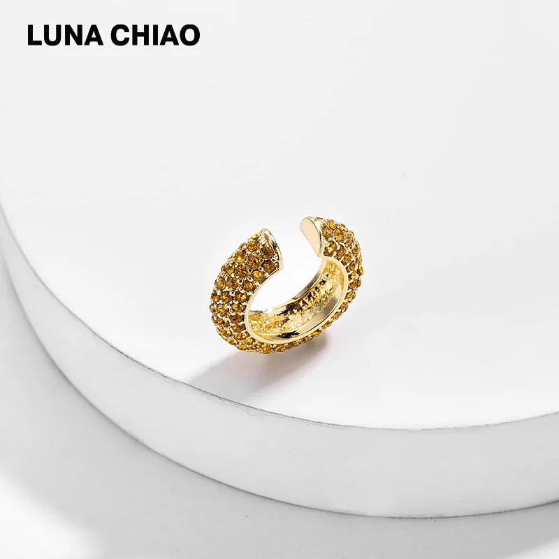 LUNA CHIAO модные ювелирные изделия Bijoux для женщин Pave Кристалл ювелирное мини ухо манжеты серьги-кольца из металла - Окраска металла: Gold