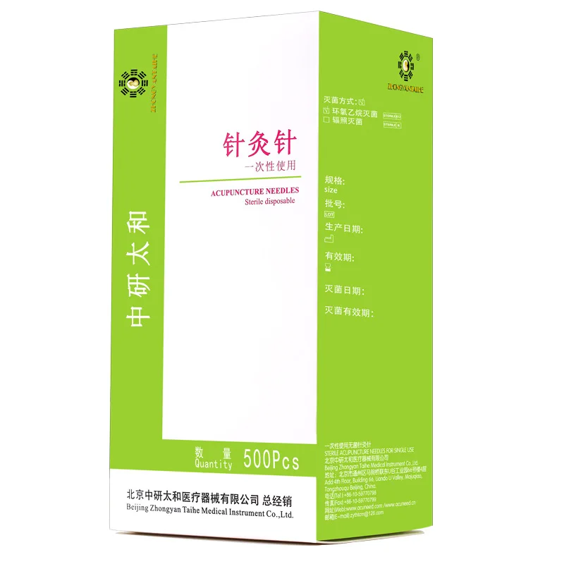 

500pcs Taihe Chinese Acupuncture Needles Sterile With Indivual Guide Tube Acupunture Therapy