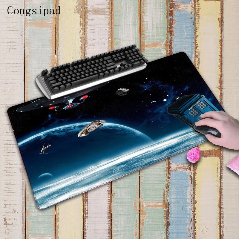 Congsipad Doctor Who Speed Large Gaming Mouse Pad Gamer Locking Edge Mouse Keyboards Mat Big Desk Mousepad for CSGO Dota 2 LOL