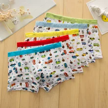 5 шт./партия, новое детское нижнее белье-боксеры из модала, мягкое нижнее белье детское нижнее белье Модальные шорты для мальчиков с мультяшным автомобилем, YFP63