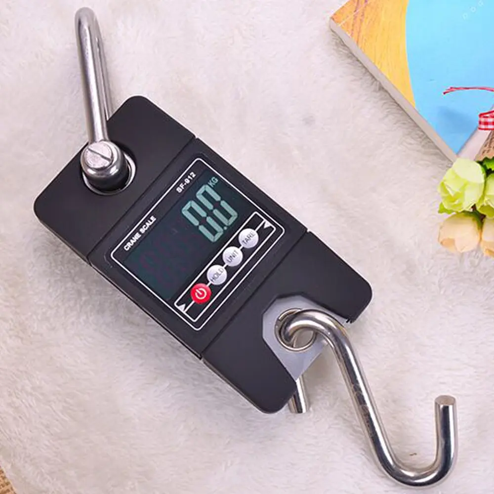 

KKMOON Portable Electronic Hanging Mini Size 300KG Industrial Crane Handle Digital LCD Weight Hook Scale
