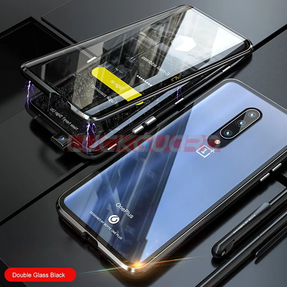 Магнитный адсорбционный чехол для телефона OnePlus 7 Pro One Plus 7 Pro двойной металлический бампер из закаленного стекла чехол для Oneplus 7 1+ 7