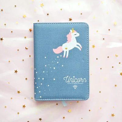 Kawaii Unicorn записная книжка Bullet Journal Agenda Planner Тканевая обложка Записная книжка Дневник ежемесячный недельный для планирования расписания школьные принадлежности - Цвет: Blue