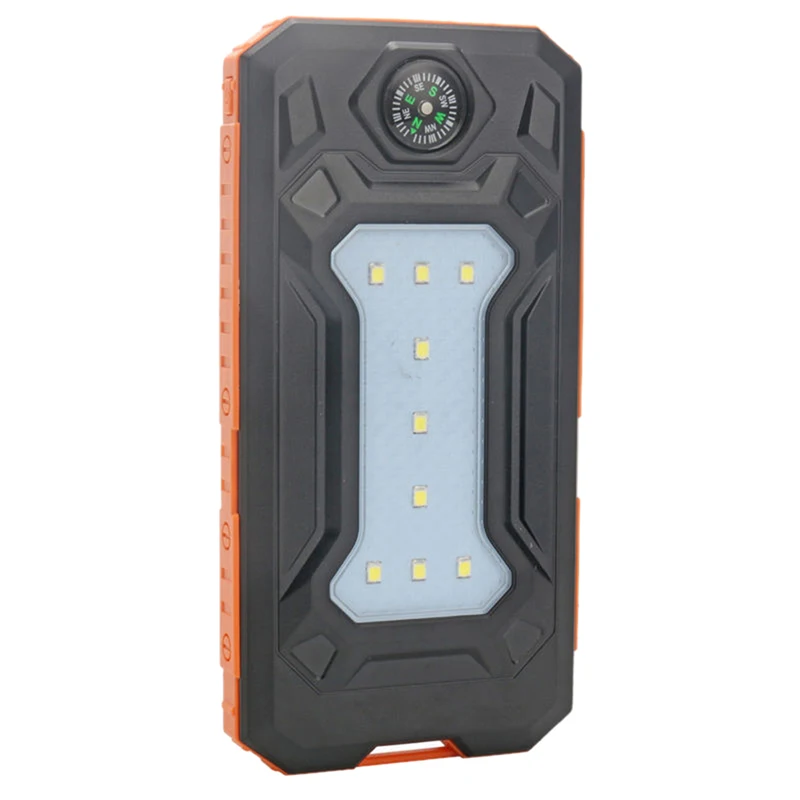 1 шт. 500000 мАч Солнечное зарядное устройство двойной USB Солнечное зарядное устройство Внешний аккумулятор портативное зарядное устройство чехлы для смартфонов - Цвет: Оранжевый