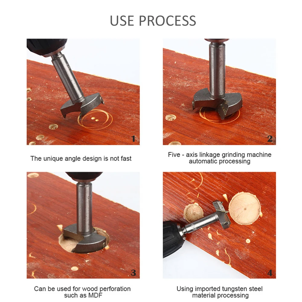 18pcs 15-40mm tips Woodworking tools Hole Saw Cutter Hinge Boring drill bits Round Shank Tungsten Carbide Cutter