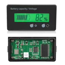 1 шт. 12 В ЖК-дисплей свинцово-кислотная литиевая батарея индикатор емкости прочный цифровой электрический тестер напряжения вольтметр с кабелем Mayitr