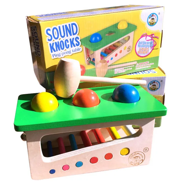  US $13.40  Wood Beats Sound Hit Balls Montessori Educational Toys For Kids Puzzle Baby Montessori Material Pin