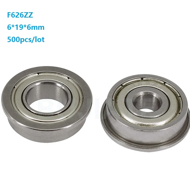 500 шт./лот F626ZZ F626Z F626 Z ZZ 6x19x6 мм Миниатюрный фланцевый радиальный шарикоподшипник