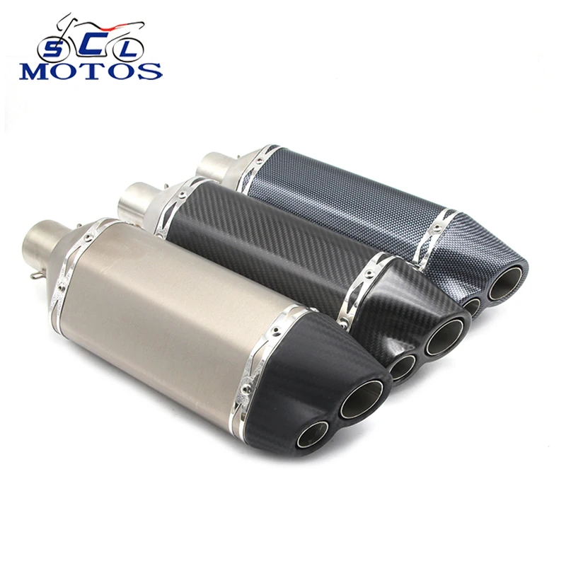 

Sclmotos -51mm carbon fiber Motorcycle Exhaust Muffler Motorbike Exhaust Escape Moto ATV Scooter Off Road Racing Z750 TMAX NINJA