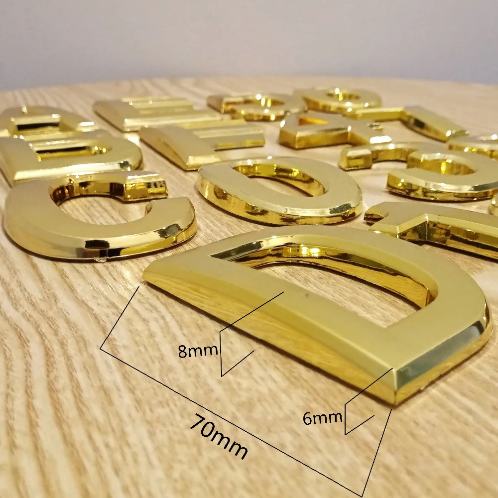 Три цифры/буквы акрил и АБС пластик номер дома на заказ знак номер двери стикер для гостиницы квартиры дверь пластина
