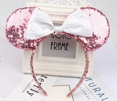 Headwear Minnie Mouse Ears Headband Festival DIY Hair Accessories Hairband Christmas Sequin Hair Bows for girls women gift