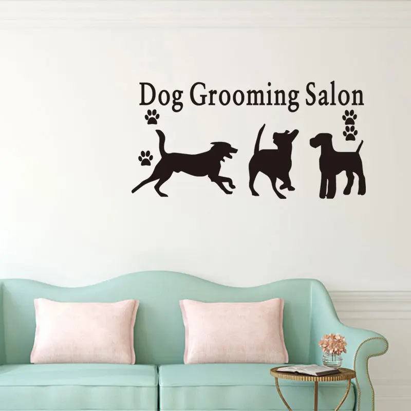 Играя щенков Art наклейки на стену с цитатой салон для ухода за собакой Pet Shop