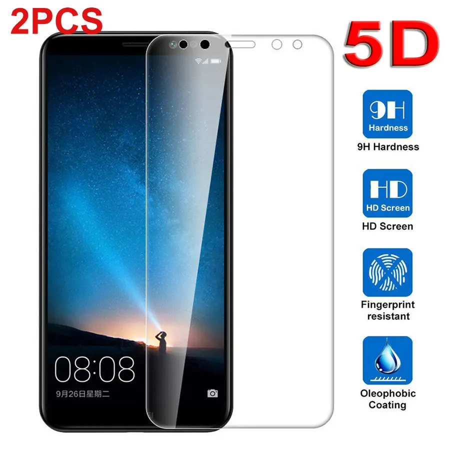 

2PCS Tempered Glass Screen Protector for Huawei P30 P20 Pro Mate 20 10 Lite 5D Full Curved Tempered Glass for Huawei Nova 3i 2i