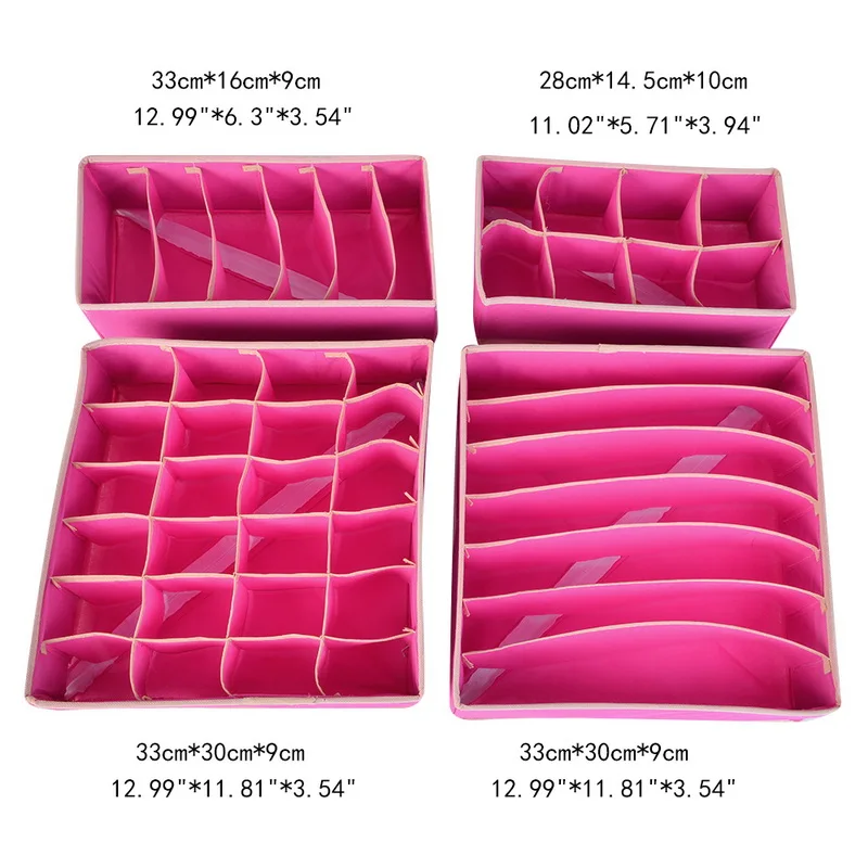 Home Underwear Bra Storage Box Socks Organizer Drawer Closet Organizers Foldable Boxes For Scarfs