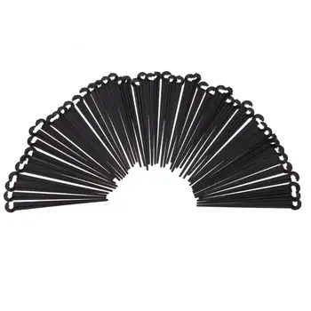 

50X Hook Fixed Stems Support Holder for 4/7 Drip Irrigation Water Hose Black plastic gardening support irrigation tool