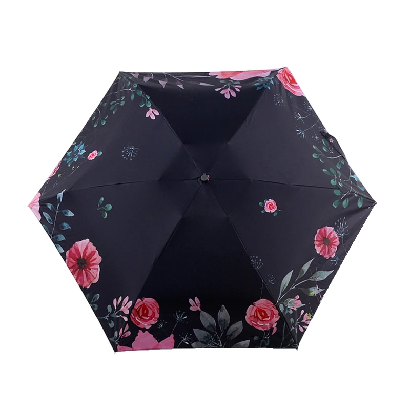 Женский цветочный зонтик складной водонепроницаемый Солнечный зонт с защитой от ультрафиолета художественный Рисунок цветок зонтик мини Солнечный зонтик леди путешествия зонты