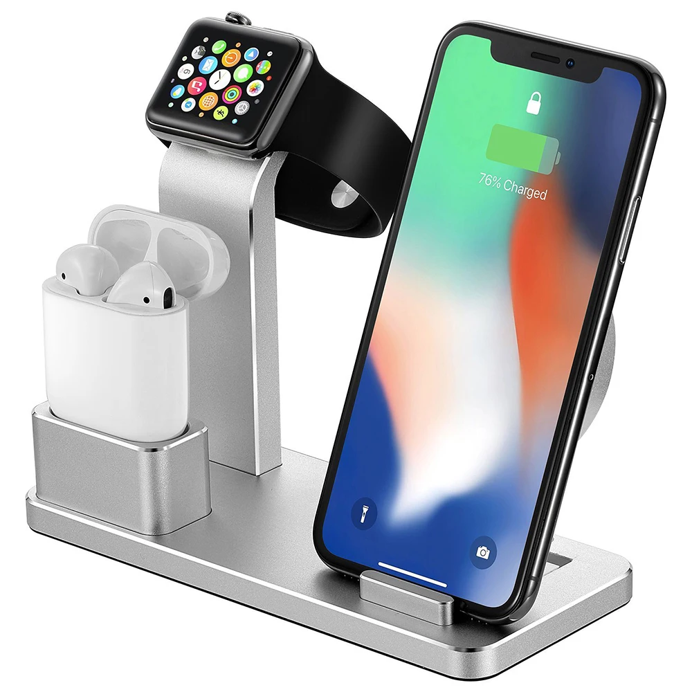 

QI 4 in1 Wireless fast Charging Pad Stand Compatible for iphone Watch Series 2/3/Nike+/Airpods for Samsung xiaomi fast charger