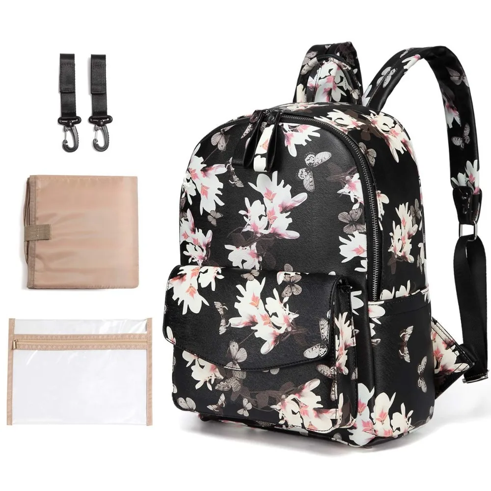 

KZNI Diaper Bag Backpack, Genuine Leather Multi-Function Waterproof Maternity Baby Nappy Tote Bags for Mom Durable mami2