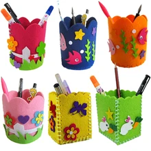 2 шт. детская ручная ткань художественная щетка горшок трехмерные творческие игрушки DIY подставка для ручек паста нетканые материалы