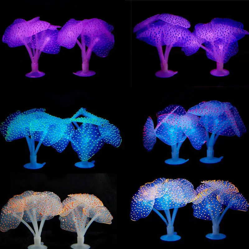 Аквариум светящиеся искусственные Медузы силиконовые искусственные водные растения флуоресцентные яркие Медузы аквариумный Декор Лучшая цена