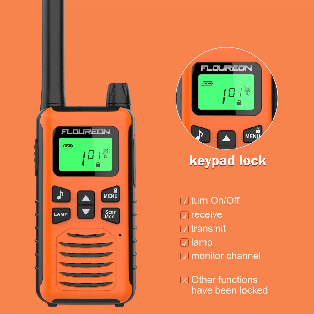 FLOUREON 16 каналов Twins Walkie Talkies PMR 446MHZ двухстороннее радио до 5000 метров/3 1 миль диапазон