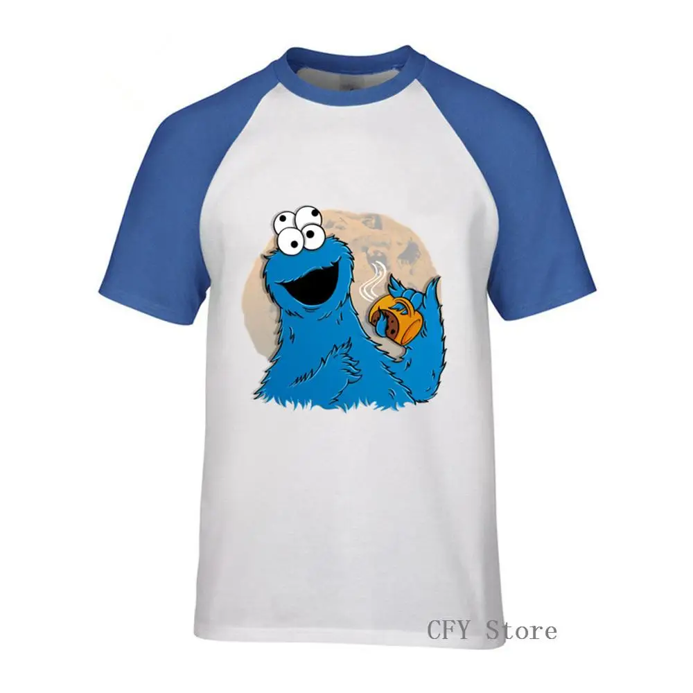 

Coffee Cookie Monster T Shirt Man Sesame Street Cookie Monster Funnyshort sleeve T-shirt Men Brand Clothing mens fitness Tee