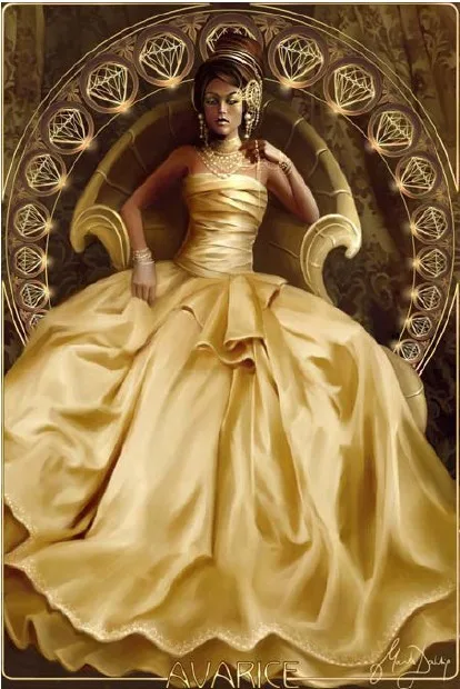 

Top Quality cross stitch kit avarice greed seven deadly sins, 100% precision printing or counted canvas