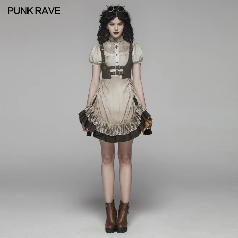 

PUNK RAVE Women's Steampunk Retro Strap Dress Gothic Lolita Party Club Stage Performance Christmas Sexy Lovely Women Dresses