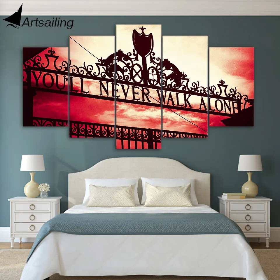 

ArtSailing 5 panel canvas wall art You Will Never Walk Alone Painting wall pictures for living room poster Dropshipping NY-7781C