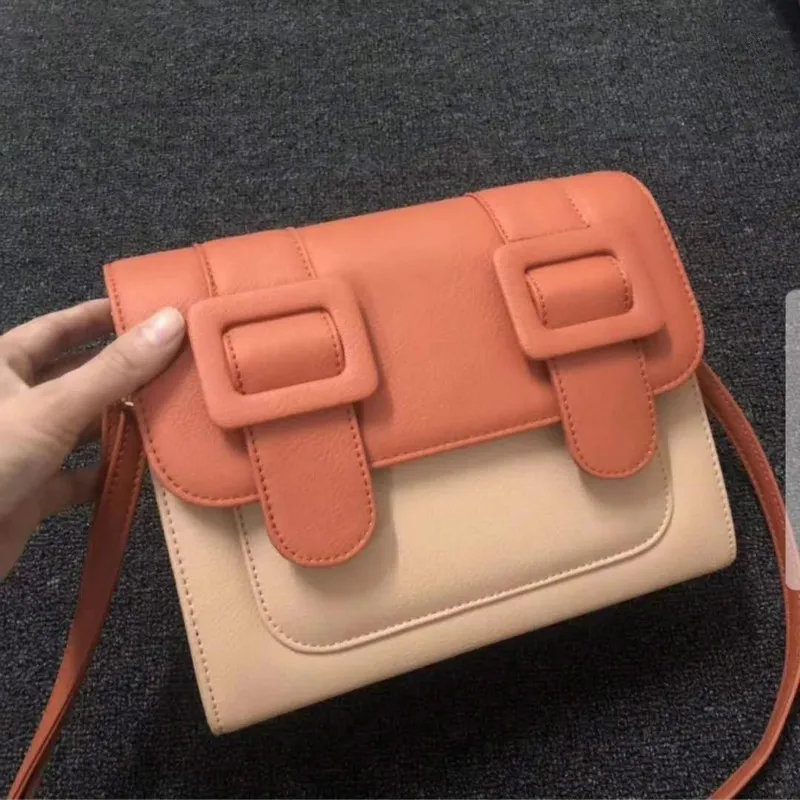 

The new style of tide inclined bags, fashionable matching and color Baitao ins postman bags in 2019
